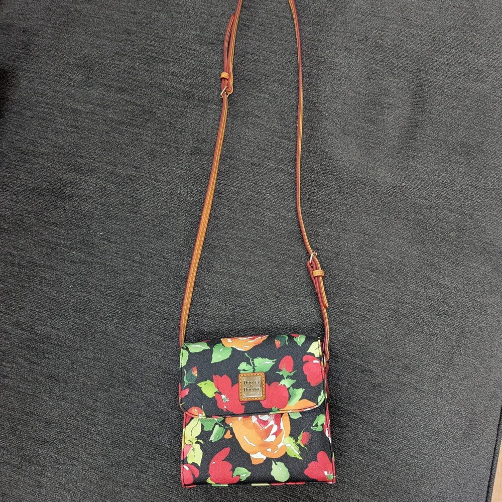 Dooney & Bourke Floral Crossbody Bag - Black, Red, and Orange - Picture 3 of 3